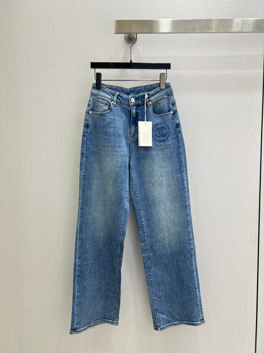 Chan denim wide-leg trousers