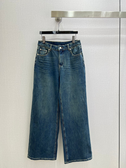 Chan Leather Denim Pants