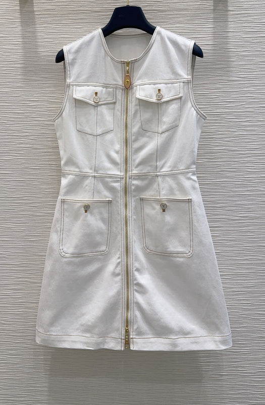 Lou Sleeveless denim dress