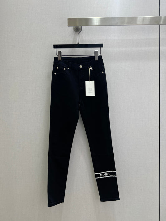 Chan printed denim pants