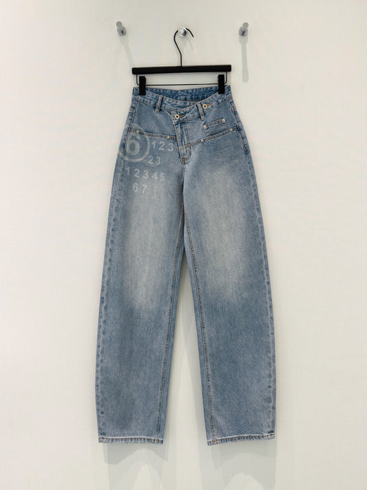 DIo  Waist Wide Leg Jeans