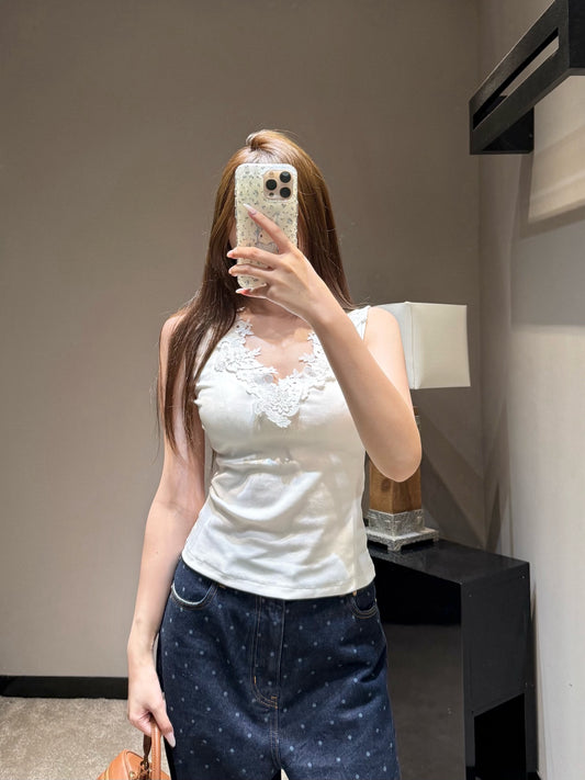 Dio  Fitted Lace Applique Camisole