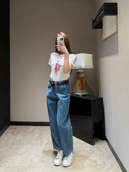Pra High Rise Straight Ankle Jeans