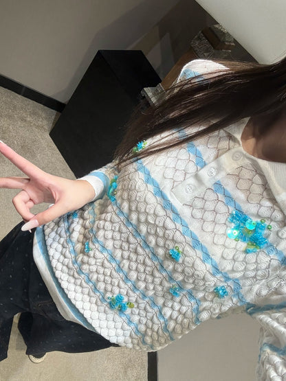 Dio Blue Striped Long Sleeve