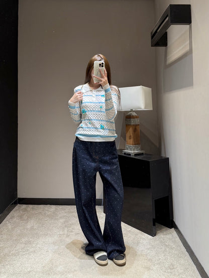 Dio Blue Striped Long Sleeve