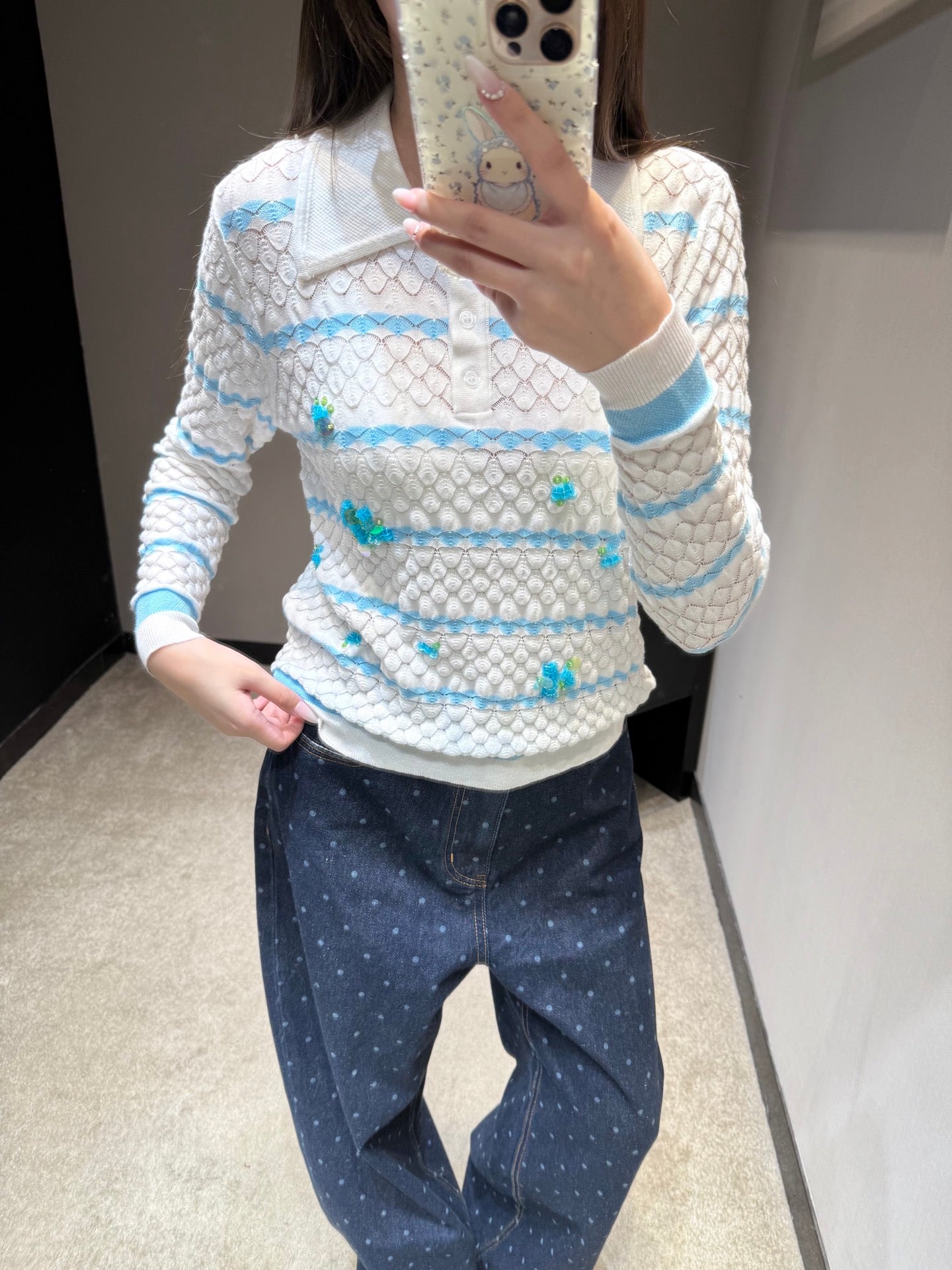 Dio Blue Striped Long Sleeve